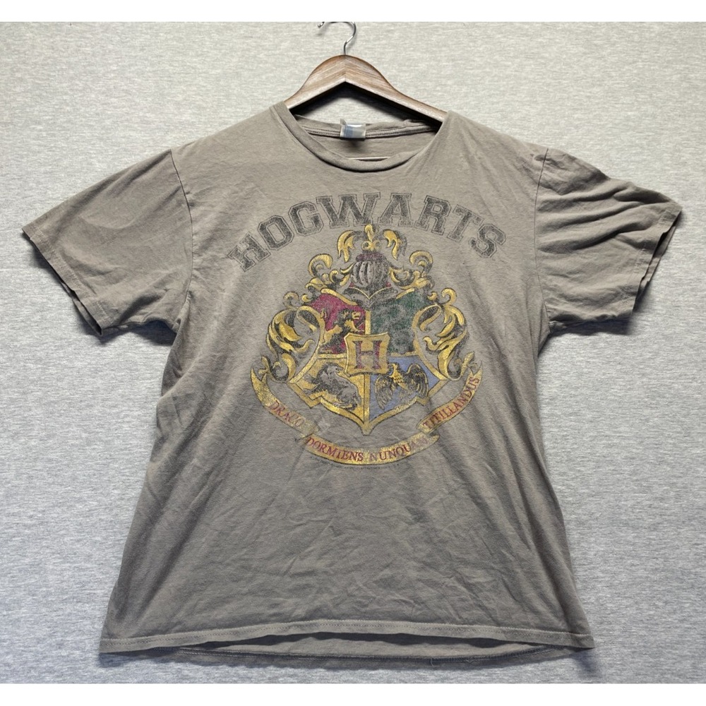 Port & Company Ring Spun Fan Favorite T Shirt Women M Gray Harry Potter Hogwarts